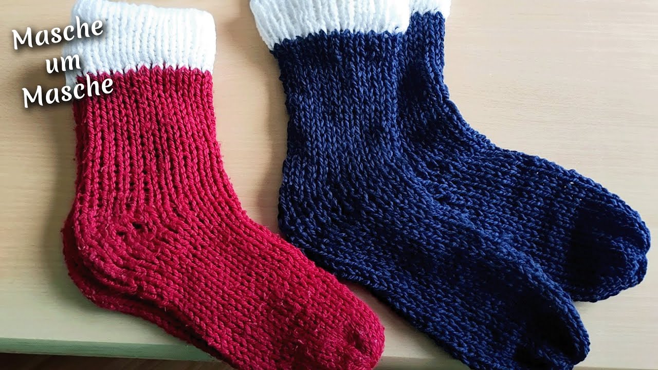 Schnelle Weihnachtssocken mit Strickmaschine | Masche um Masche 🧶