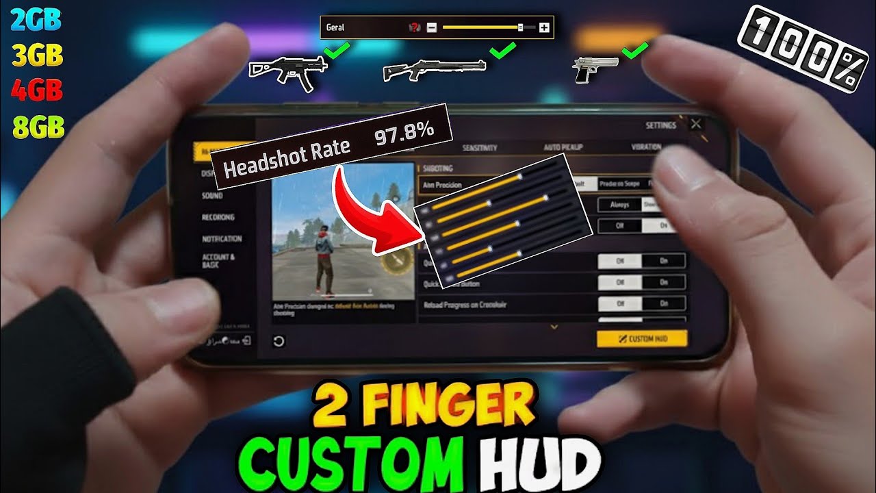 best 2 finger custom Hud Settings ⚙️