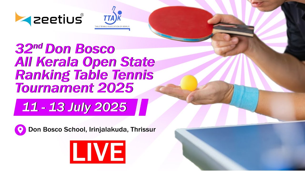 Day 2 - Table 1 - 32nd DON BOSCO ALL KERALA OPEN STATE RANKING TABLE TENNIS TOURNAMENT 2025