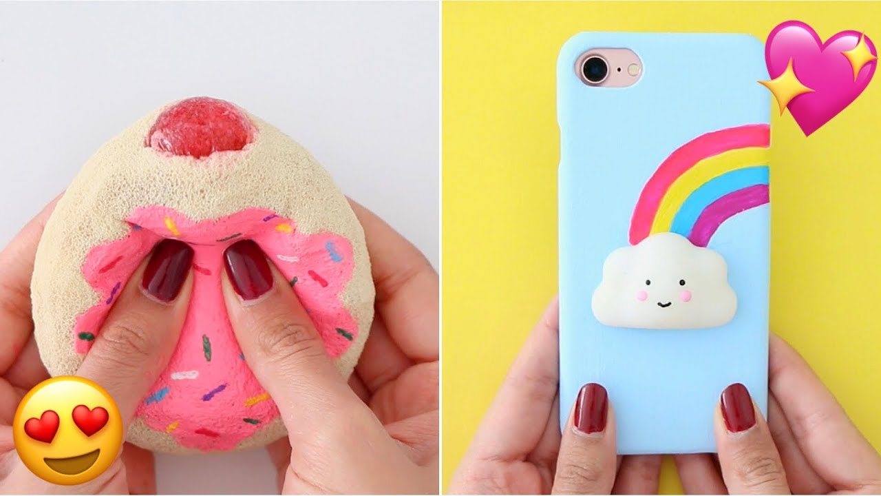 6 DIY STRESS RELIEVERS - Phone Cases, Hacks, Slime, Squishies & More!