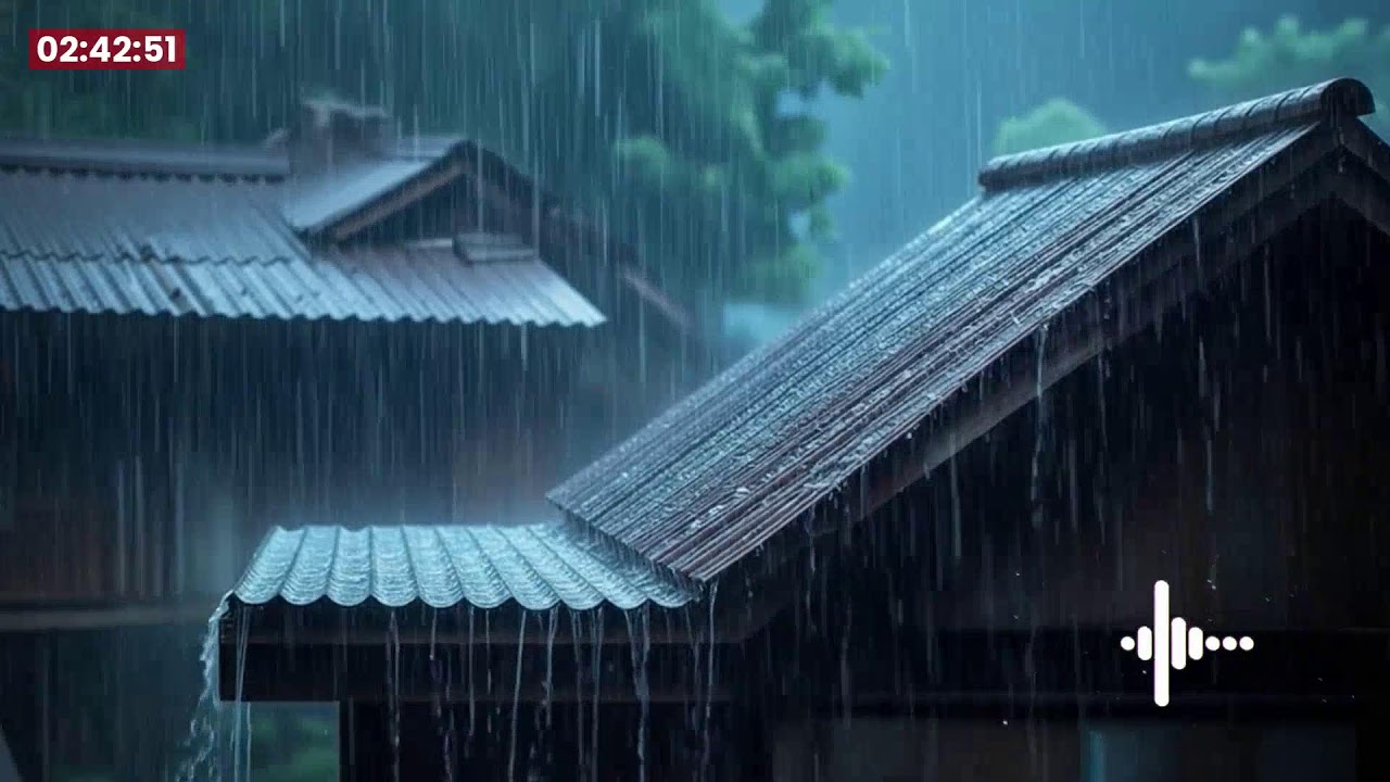 Sleep Instantly in Wooden Tent with Heavy Rain & Thunder in the National Rainforest at a Quiet Night