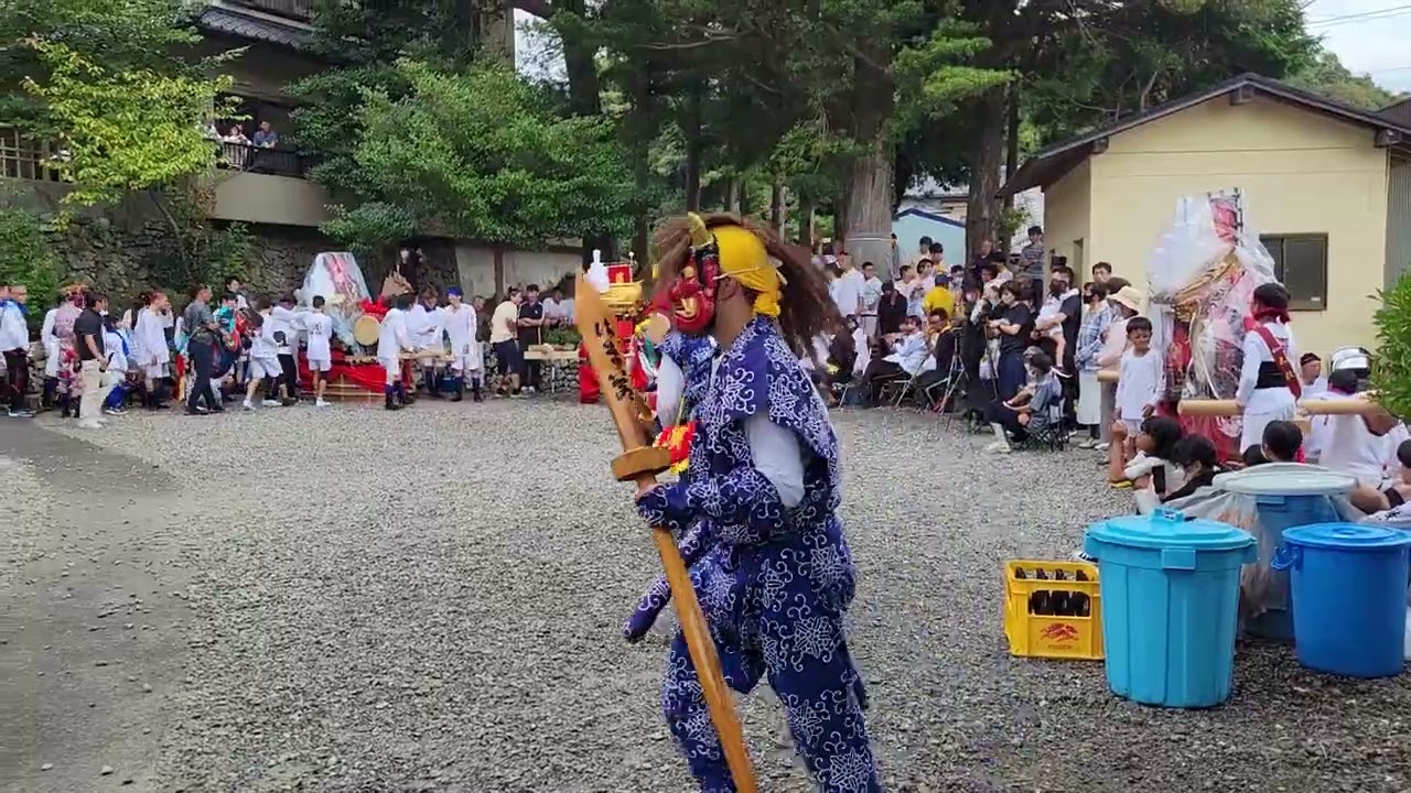 お祭りハンター早良皇子～！令和５年～　印南祭り宵宮～！山口八幡神社　　　　　　　【濱地区獅子舞奉納～！】
