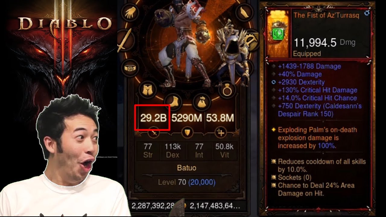 Diablo 3 Nintendo Switch Modified Save - GR150 PARAGON 20K 30 BILLION DAMAGE