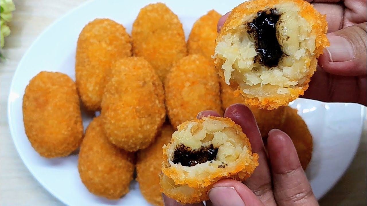 NUGGET PISANG ISI COKLAT LUMER BANGET||BARU MATENG LANGSUNG LUDES