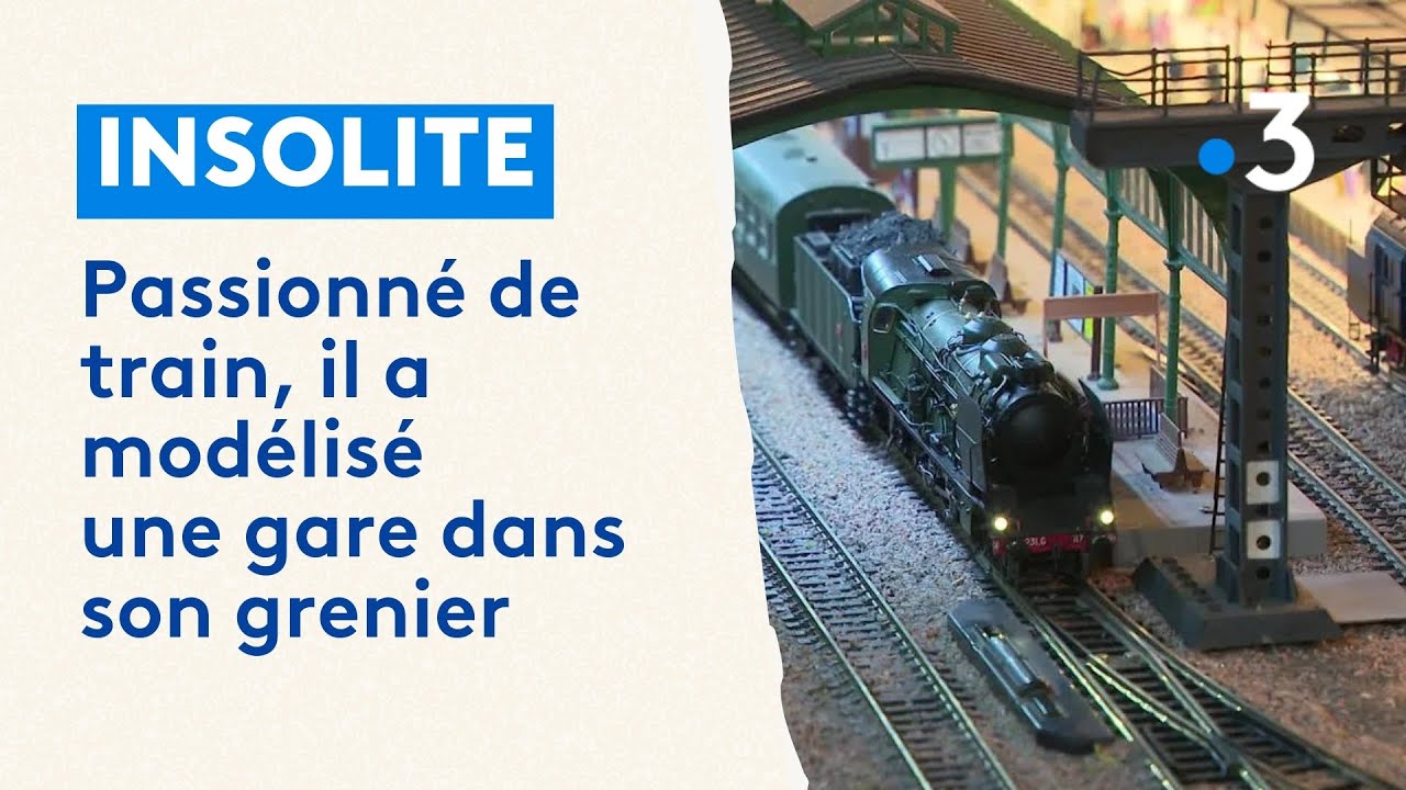 Mod&eacute;lisme : Gilbert, passionn&eacute; de trains, a une gare dans son grenier