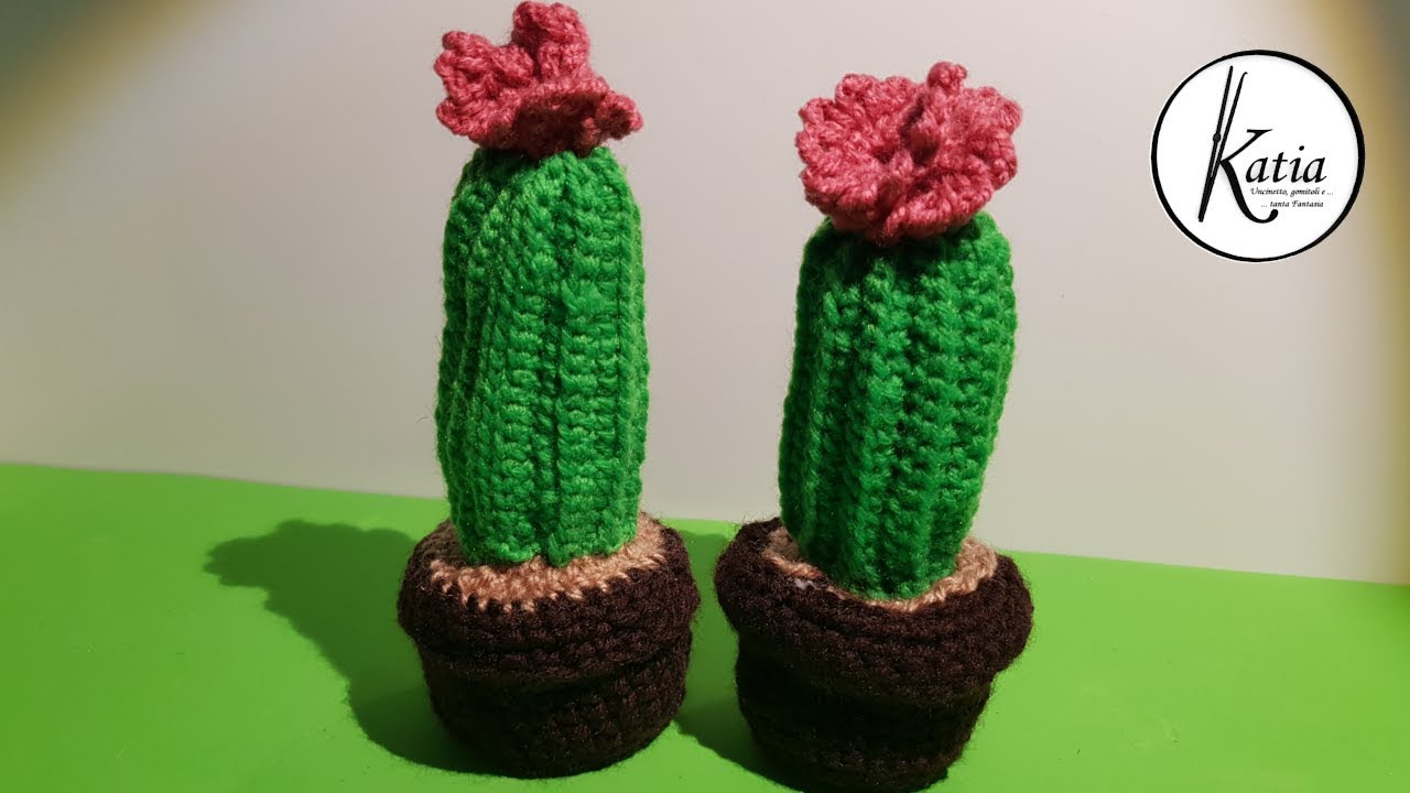 Tutorial uncinetto cactus con fiore (amigurumi)