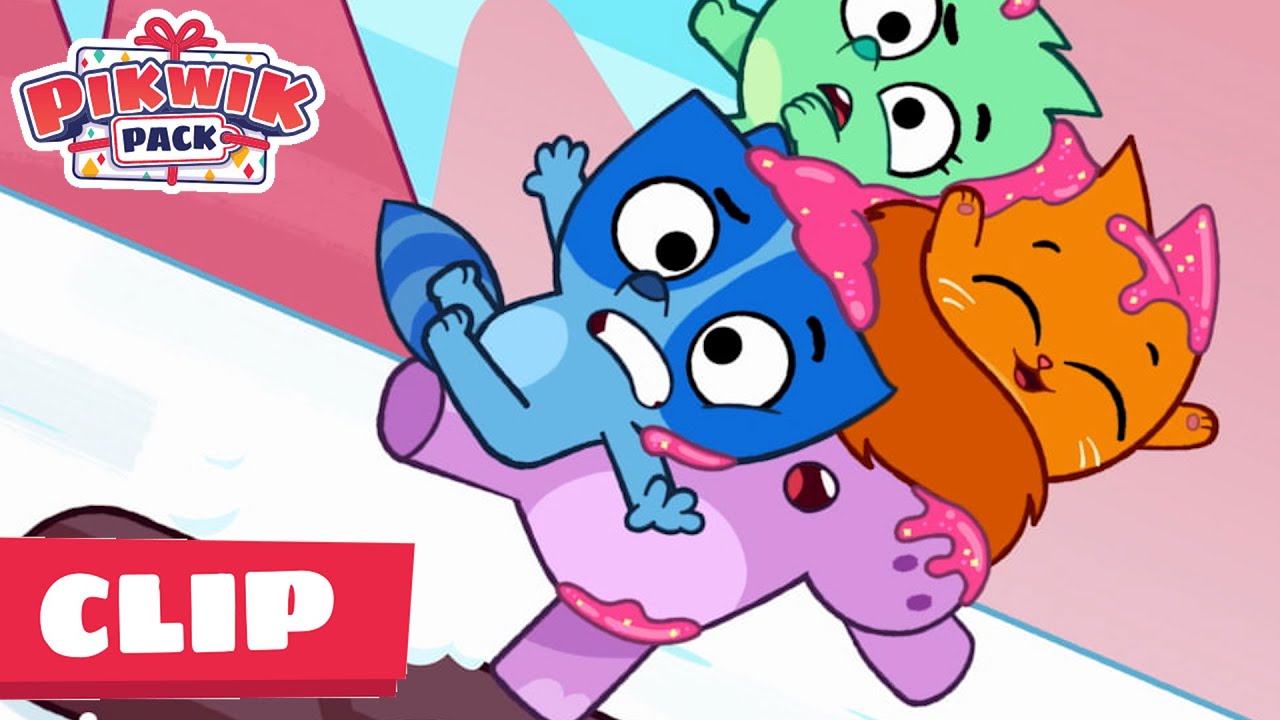 Chasing the Package Down A Snowy Mountain 🎁✨  Pikwik Pack Season 1 Episode Clip Stick Together