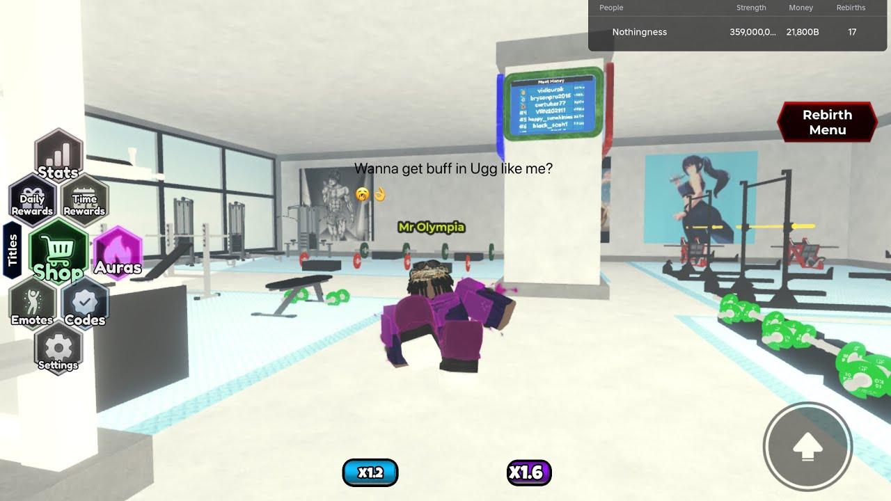 Wanna get buff in untitled gym game?