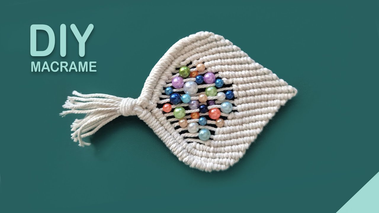 DIY Macrame Leaf Pattern with Beads