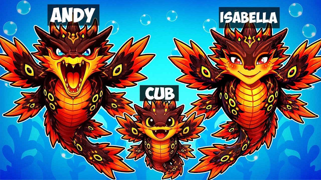 Adopted Into A Fire Sea Monster Family In Creatures of Sonaria! (Roblox)
