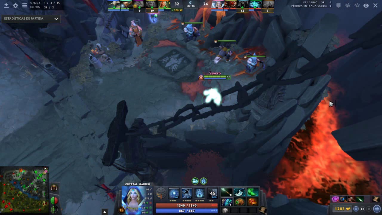 Partida ranked crystal maiden support 5