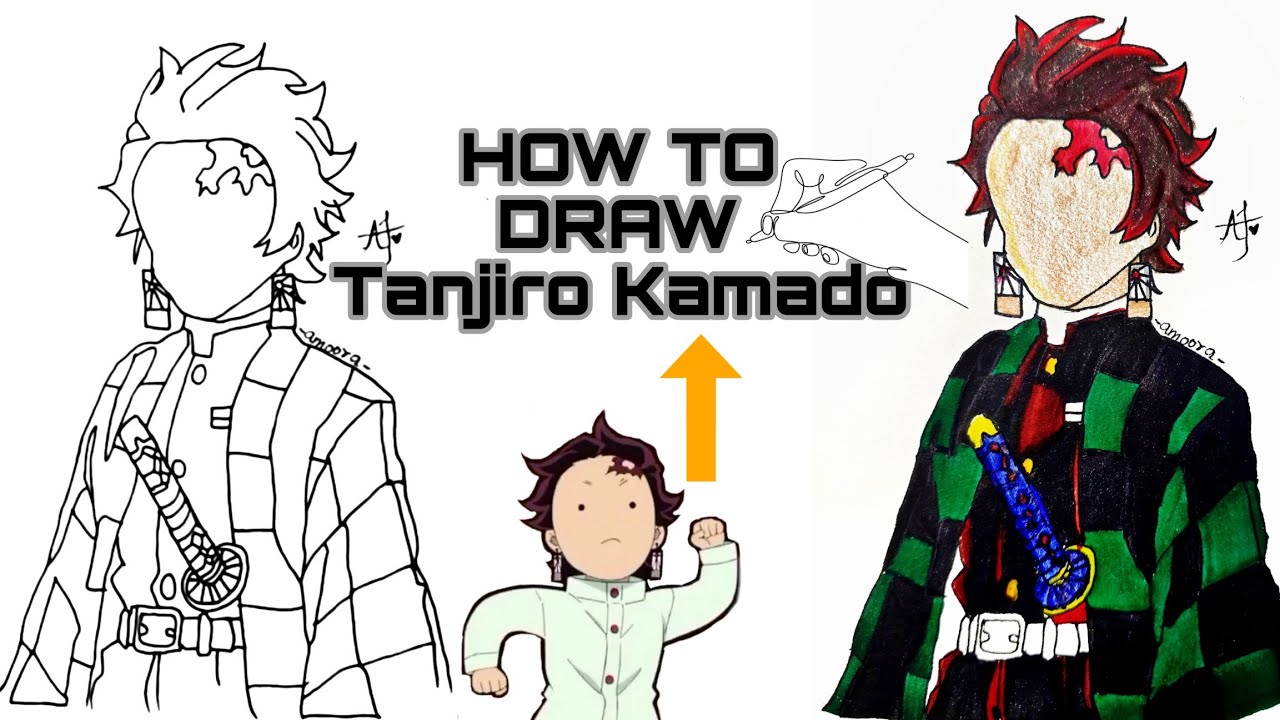 How to Draw Faceless Tanjiro Kamado 🤩Drawing from Demon slayer 💘 Step by Step Tutorial 