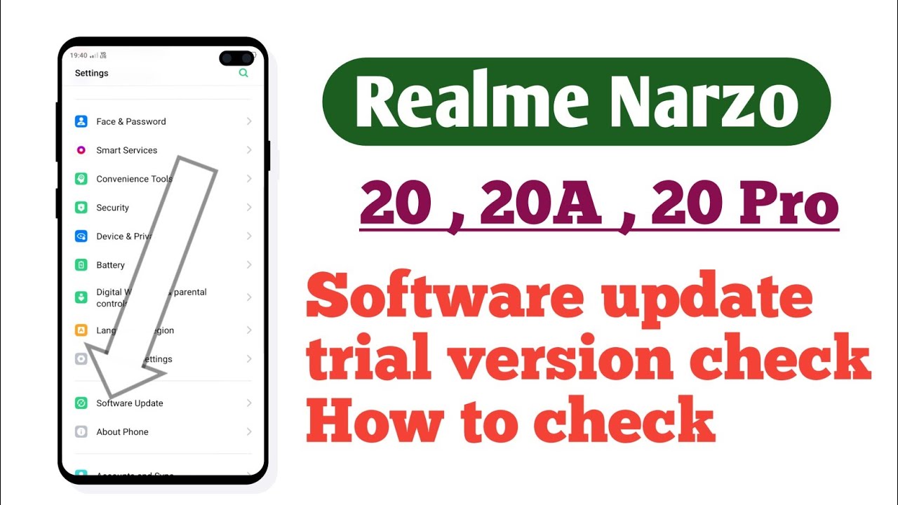 Realme narzo 20 , 20a , 20 Pro , Software update trial version check How to check trial version