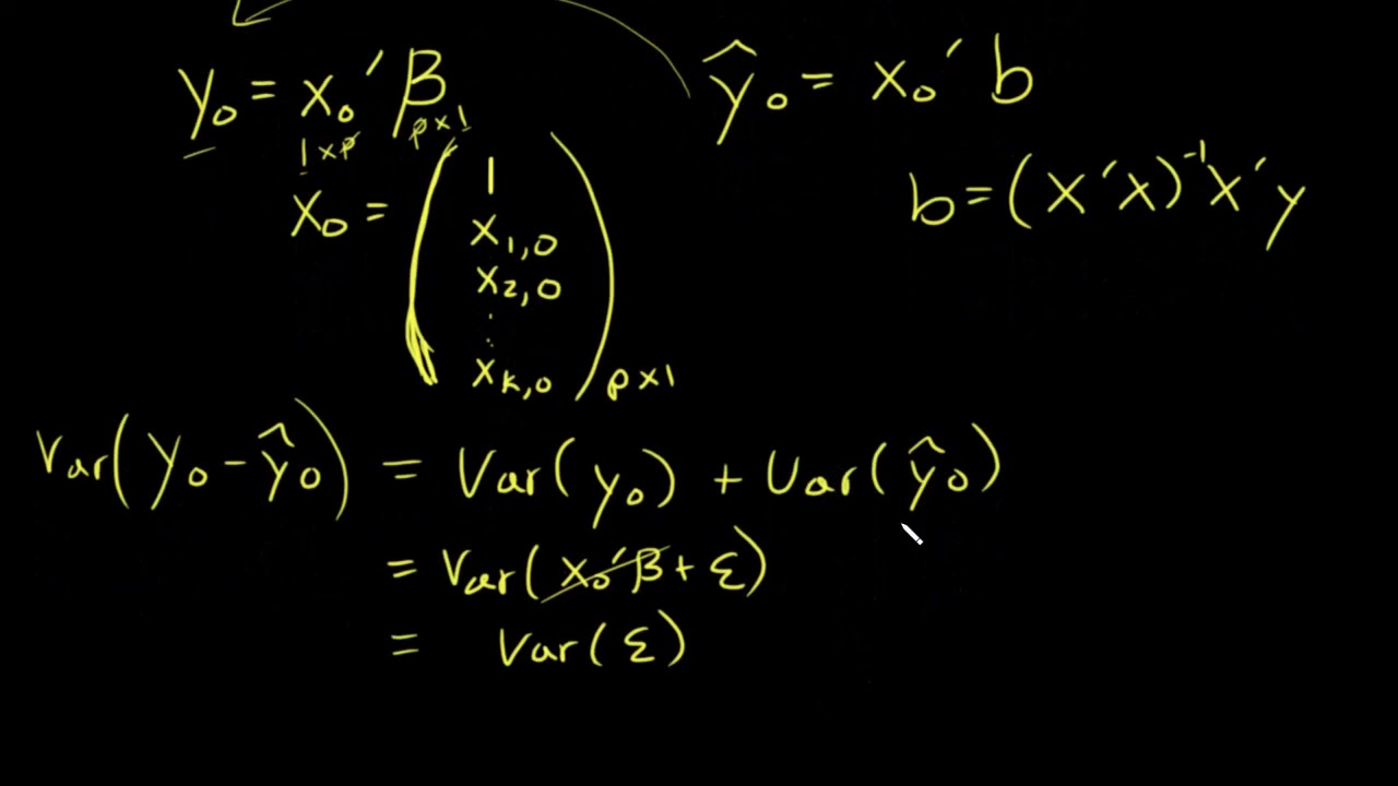 Множественная линейная регрессия, выводящая интервал прогнозирования для нового ответа, y