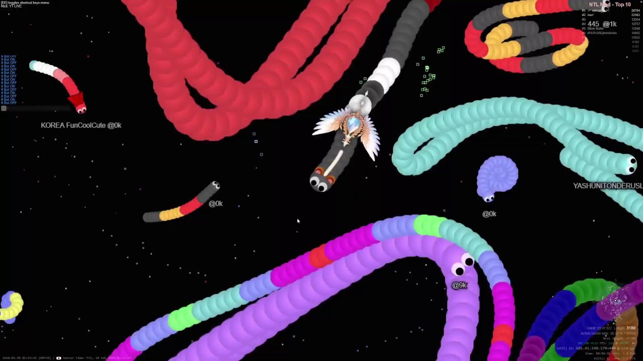 [slither.io] ONE Live _지렁이키우기 good night
