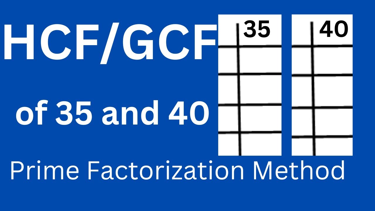 HCF of 35 and 40 by Prime Factorization