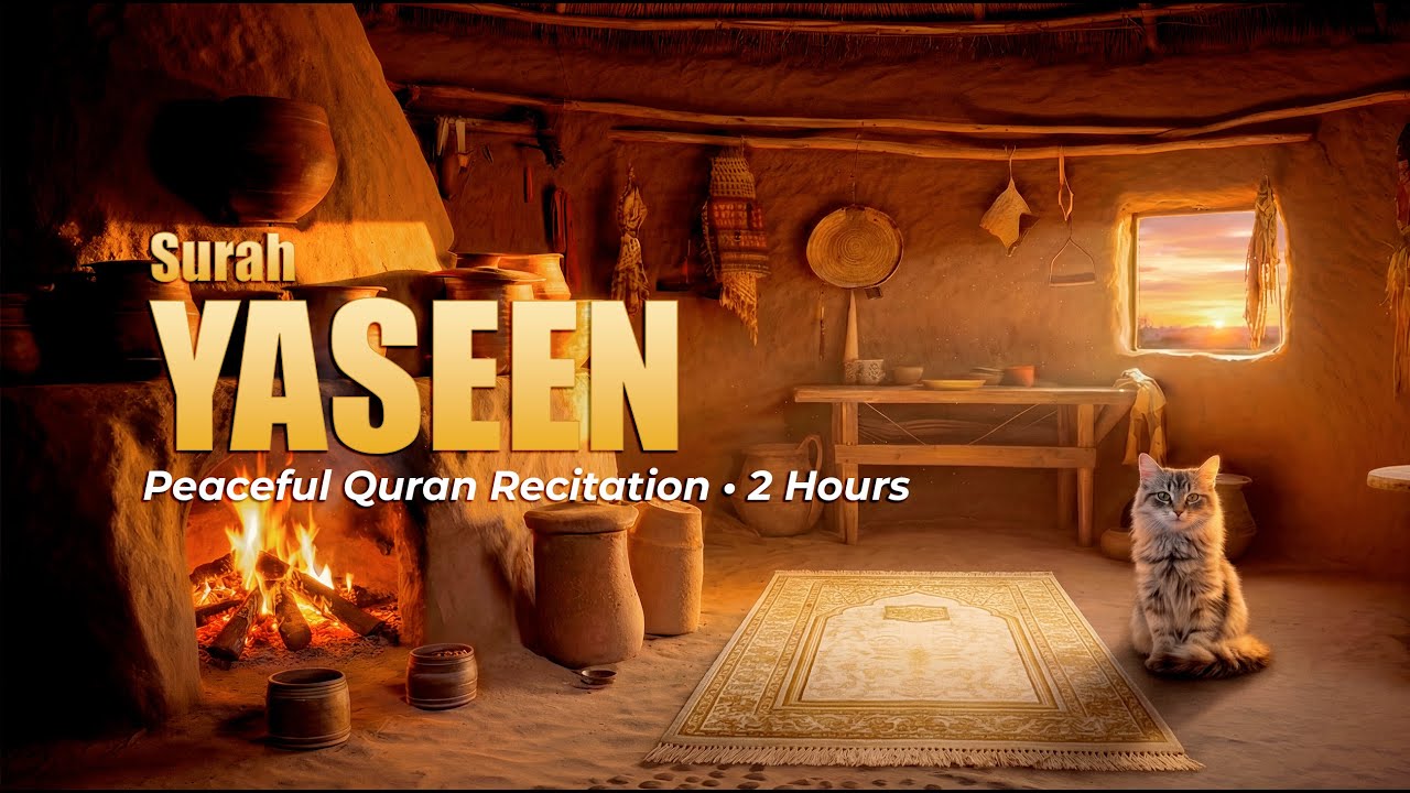 🔴 LIVE • Surah Yasin • Alaa Aqel • 2 Hours Full Recitation • Ancient Cave & Kaaba 🕌 | Sakina