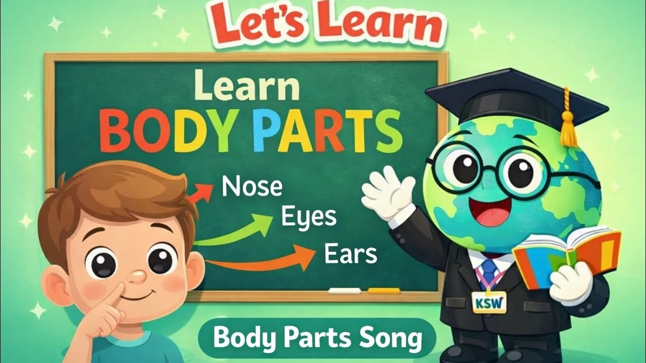 Body Parts Name with Song 🧒✨part 1 | This is My Nose 👃 | Kids Learning Fun Cartoon Song 🎶