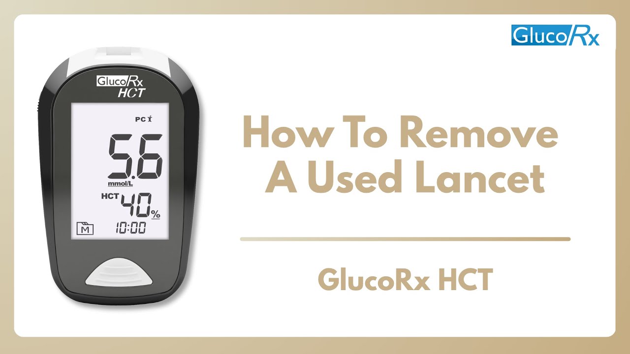 How to remove a used lancets from a lancing device for GlucoRx HCT meter