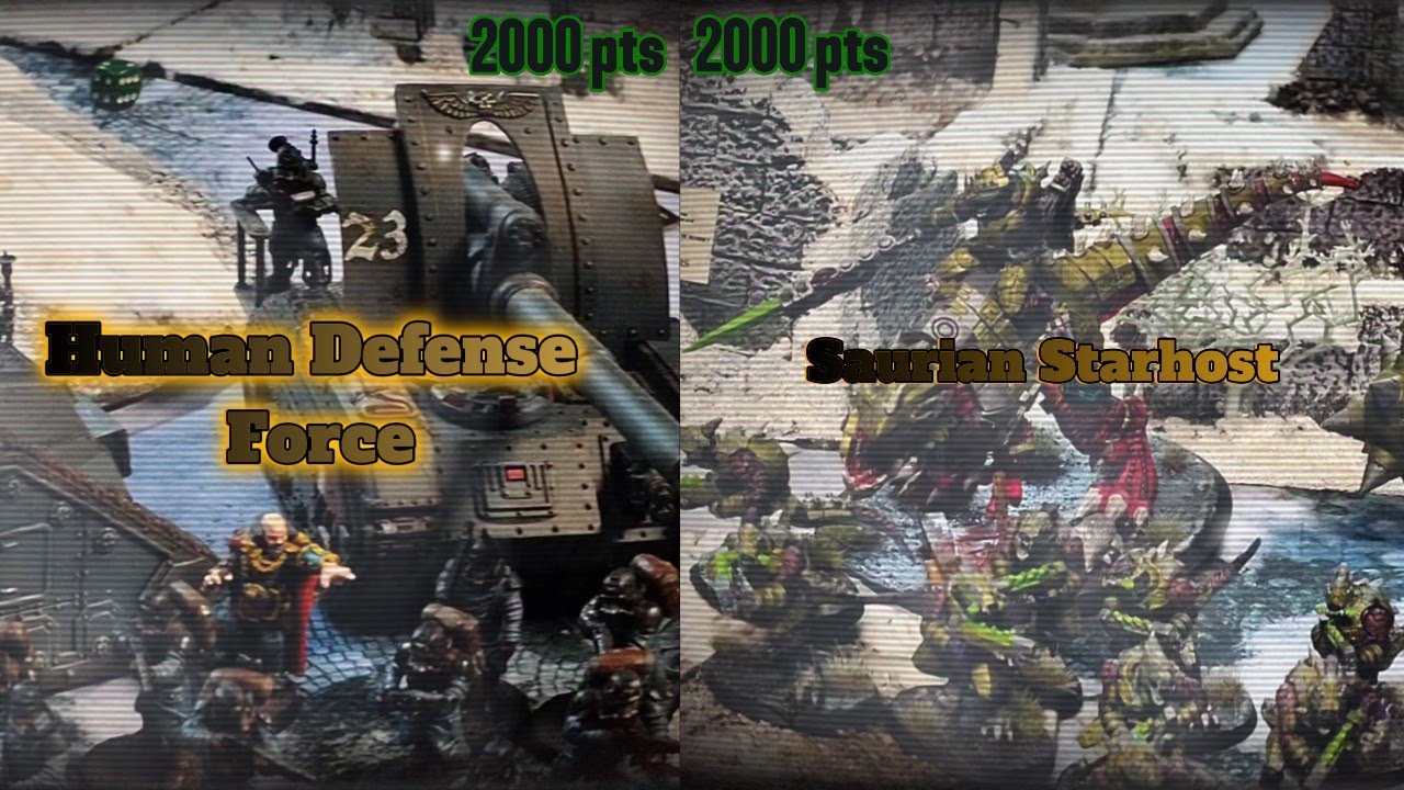 One Page Rules: Saurian Starhost contre Human Defense Force 2000 pts