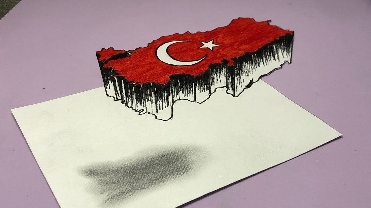 3D / 3 Boyutlu Türkiye Haritası Çizimi