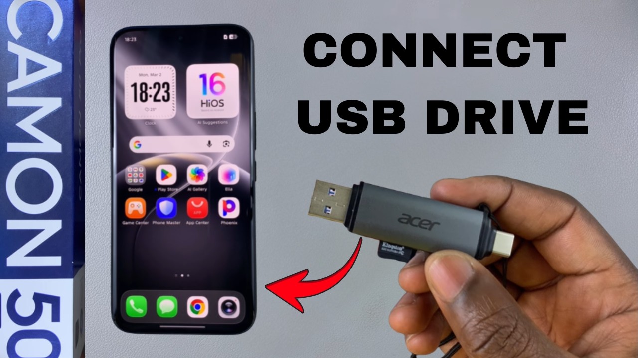 How To Connect USB Flash Drive To TECNO CAMON 50 Pro / 50 Ultra