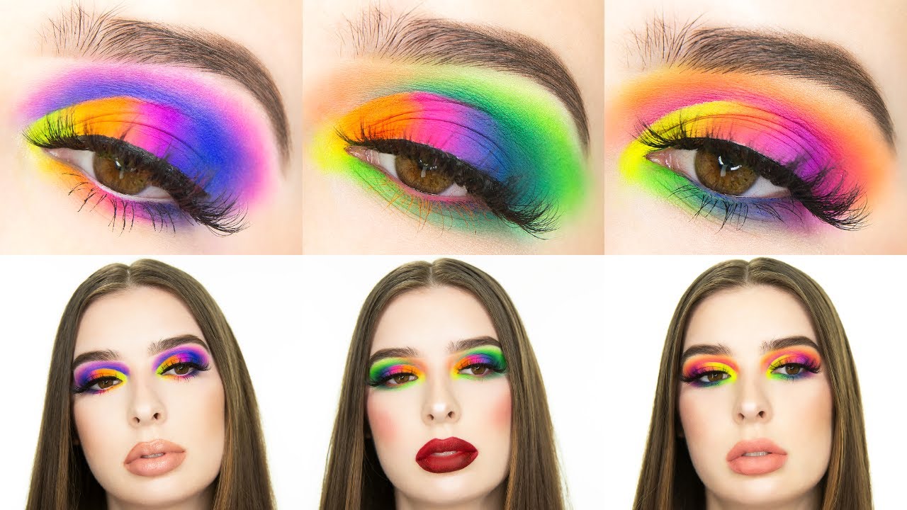 3 Neon Eyeshadow Looks | Makeup Tutorial