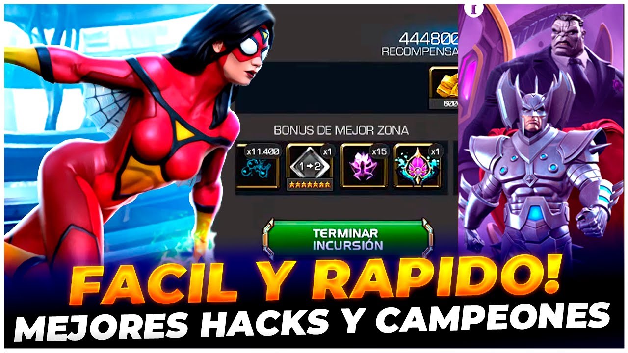 MEJORES HACKS y CAMPEONES PARA PASAR LAS INCURSIONES! | marvel batalla mcoc