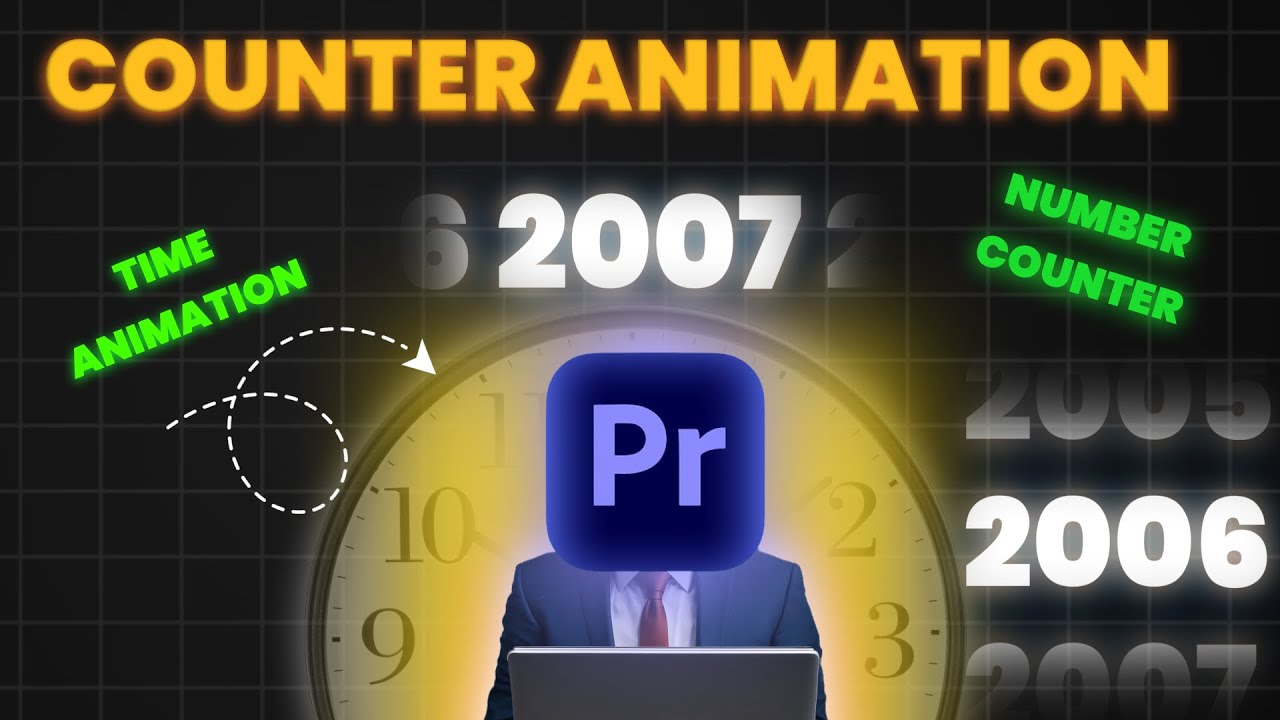 Scrolling Timeline year animation in Premiere Pro easy like historic numbers