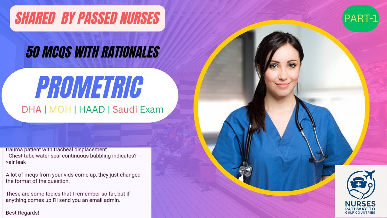 August 2025 Prometric MCQs 50 part-1 | Shared by Passed Nurses | Real Exam Recent topics| MOH |DHA