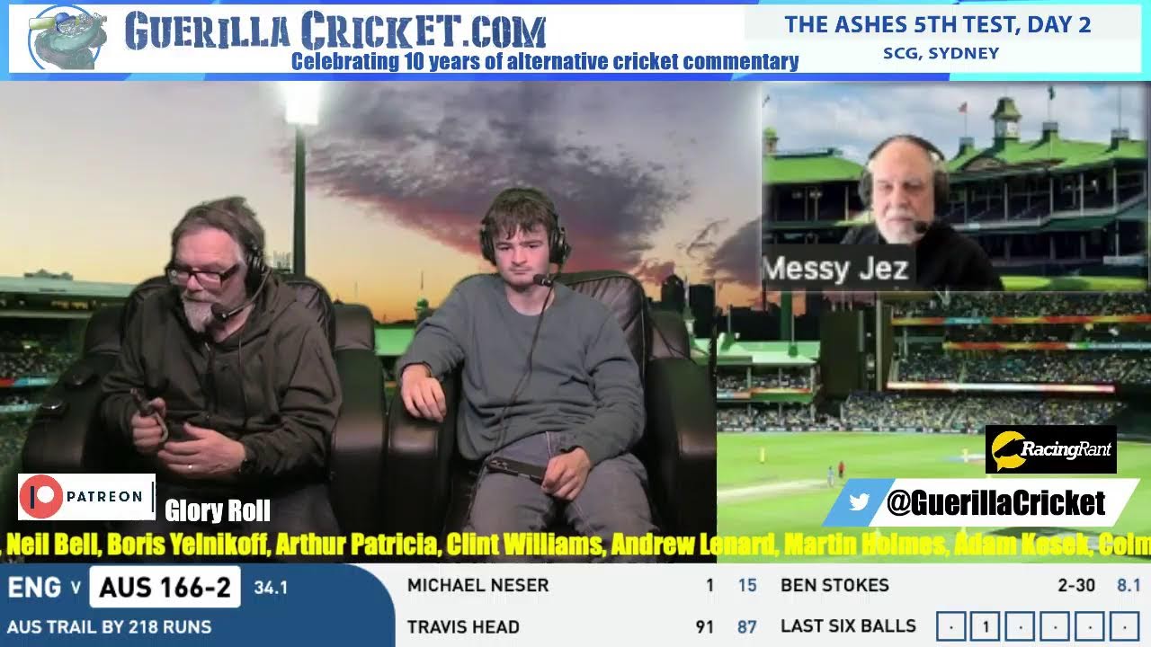 The Ashes,  5th Test, day 2, Sydney