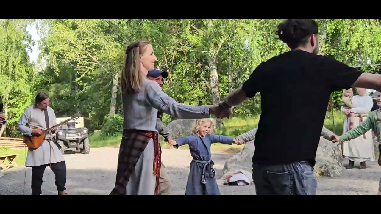 Dancing shenanigans at Birka Viking tattoo festival in Sweden 2024