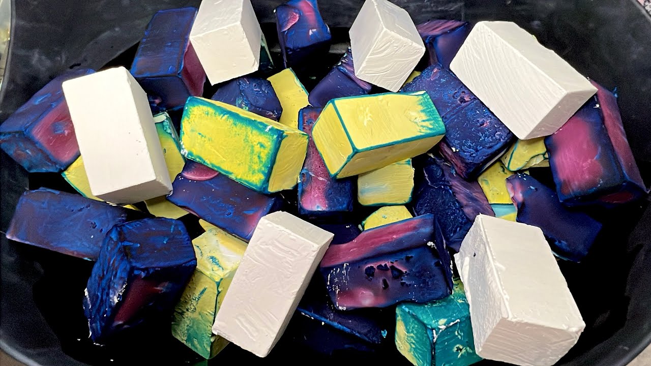 40+ Dyed Gholibn Gym Chalk Slices | Satisfying ASMR | Sleep Aid