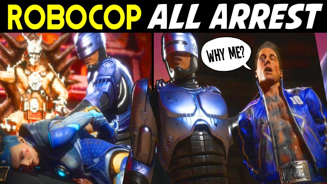 MK11 ROBOCOP ARREST - ALL Character Kombatants intros & Outros -  Mortal kombat 11 RoboCop Intros