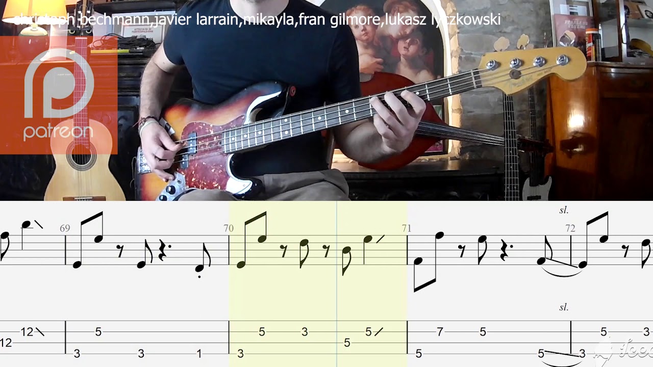 Colapesce, Dimartino - Musica leggerissima BASS COVER + PLAY ALONG TAB + SCORE