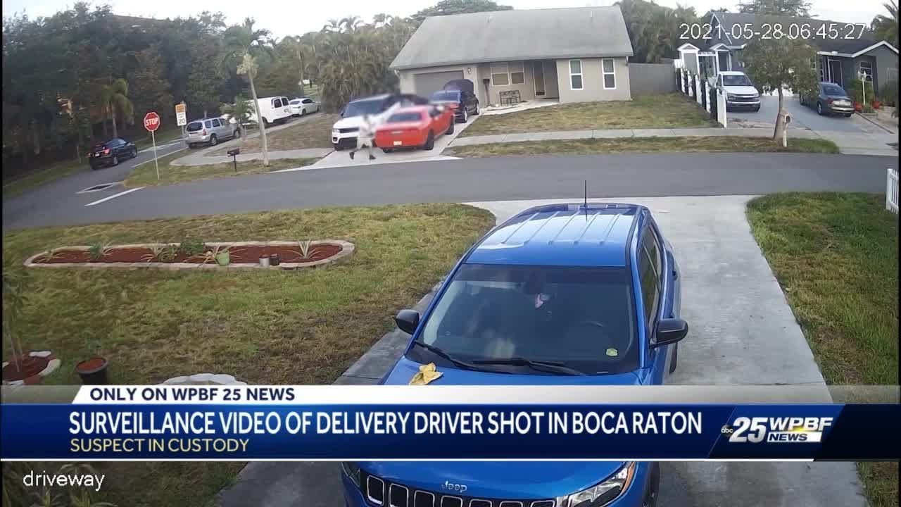 Surveillance video of delivery driver shot in Boca Raton