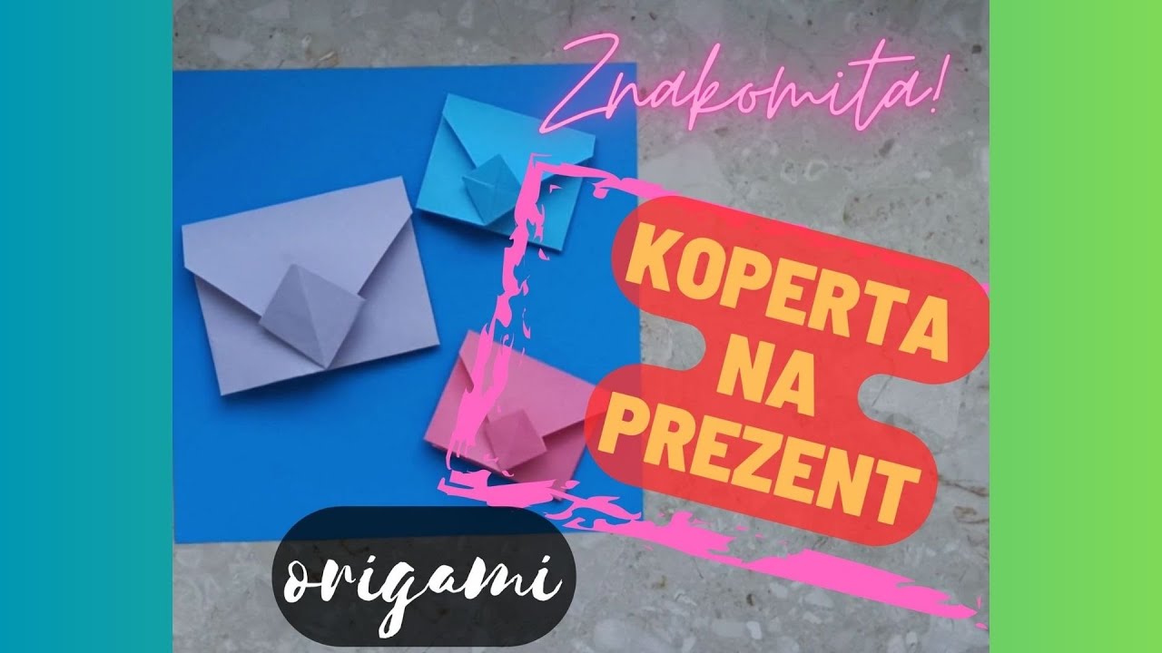 Koperta na liścik lub życzenia - origami #origami