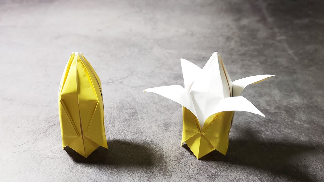 香蕉折纸，水果折纸教学，可以剥皮的纸香蕉 | Origami Banana Tutorial | Origami Fruit | 折り紙 バナナの折り方 | Paper Banana Craft