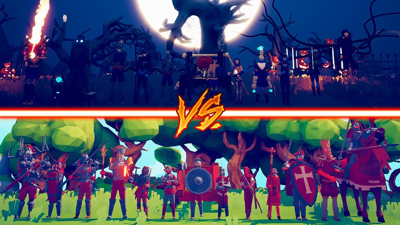 MEGA SPOOKY TEAM vs MEGA MEDIEVAL TEAM - Totally Accurate Battle Simulator | TABS