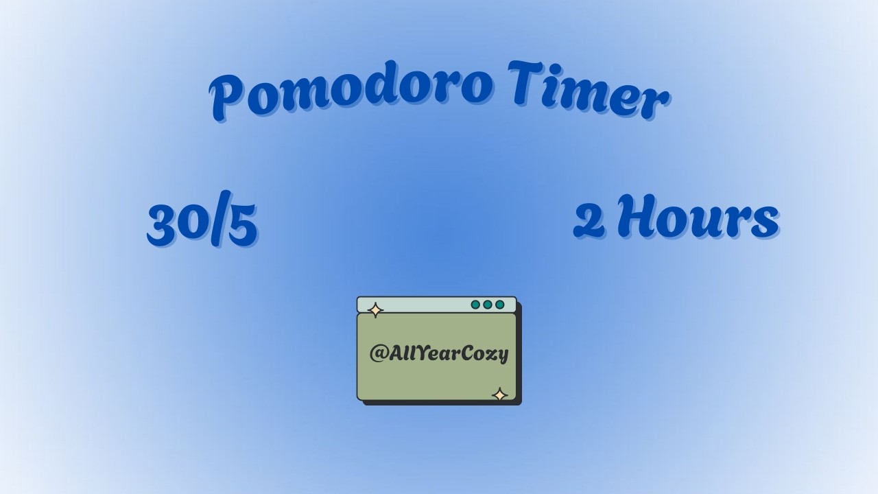 2 Hours of Deep Focus | 30/5 pomodoro Timer | Relaxing Zen Studt Music ☯️