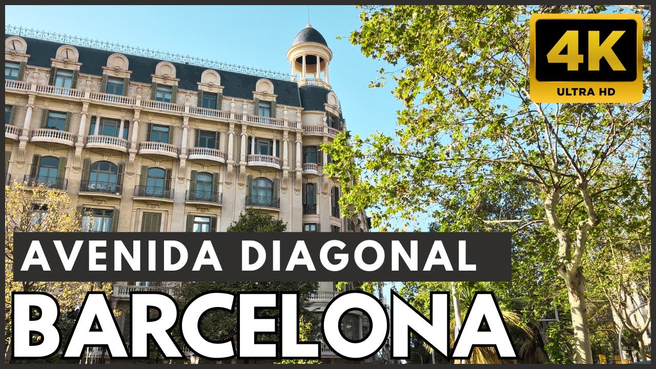 🌟 Elegant Walking Tour in BARCELONA | Avenida Diagonal to Turó Park in 4K 🌳