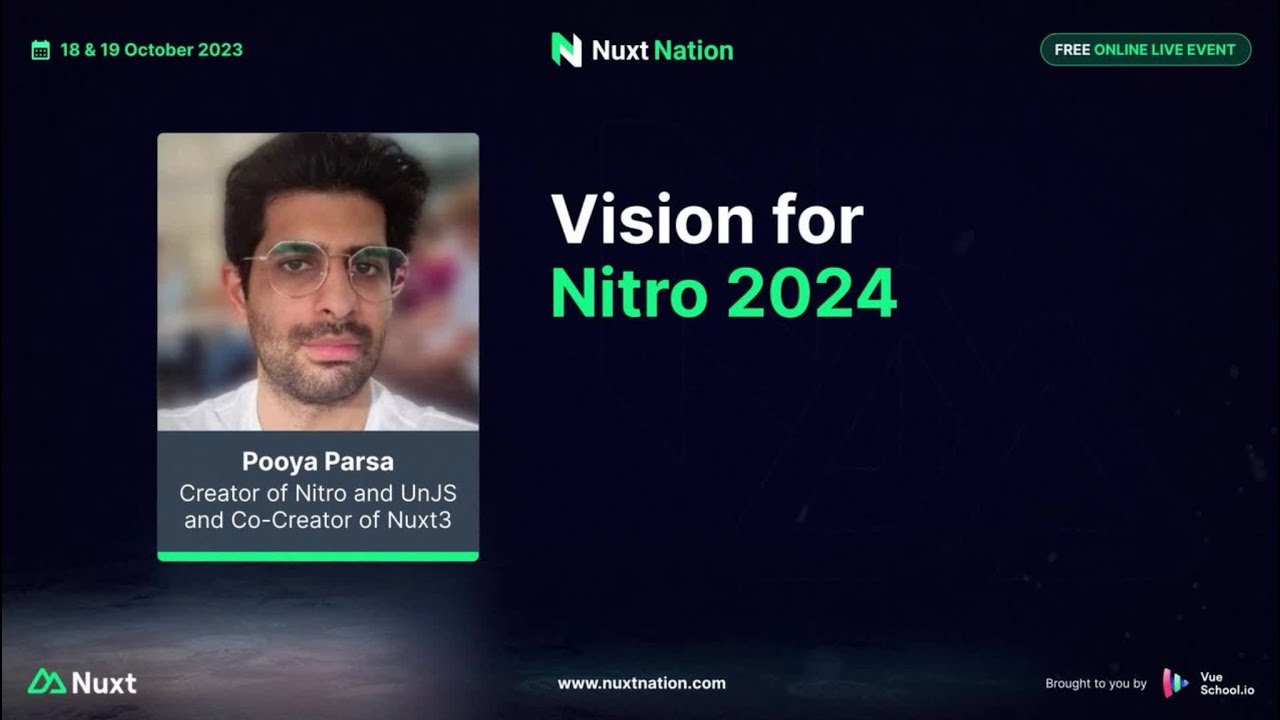Nuxt Nation 2023: Pooya Parsa - Vision for Nitro 2024