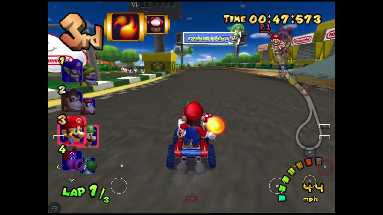 Playing Mario kart double dash on iPad!