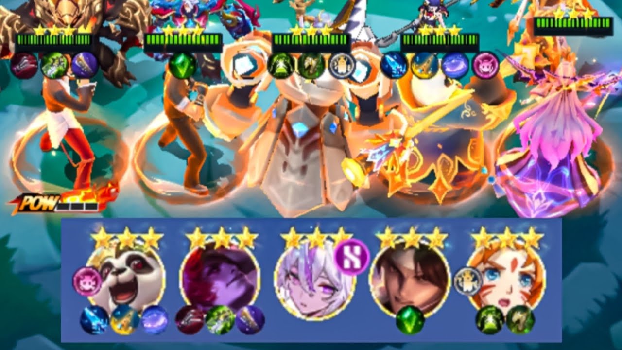 FIVE LEGENDARY HEROES 3 STARS | MAGIC CHESS GO GO META