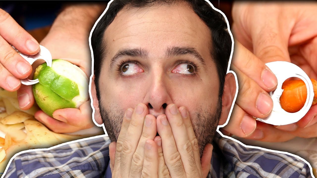 Descascador de legumes com latinha de refrigerante