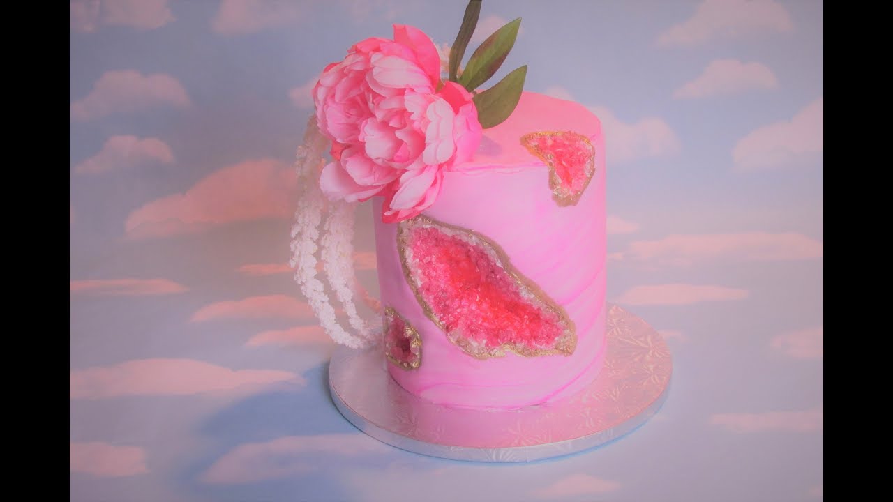 Really Pink Geode Cake