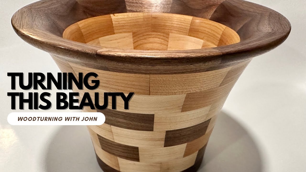 Wood Turning a Beautiful Segmented Vase | Turning Walnut Cherry & Maple