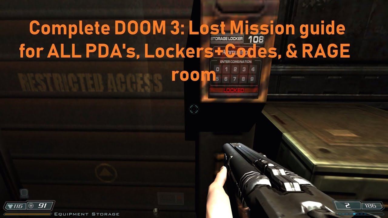 DOOM 3: BFG Edition - Lost Mission PDA's + Lockers & Codes + RAGE Room