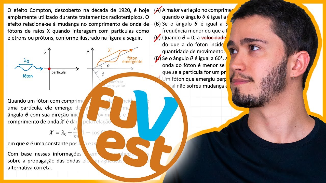 Fuvest 2025 - O efeito Compton, descoberto na década de 1920, é hoje amplamente utilizado durante tr