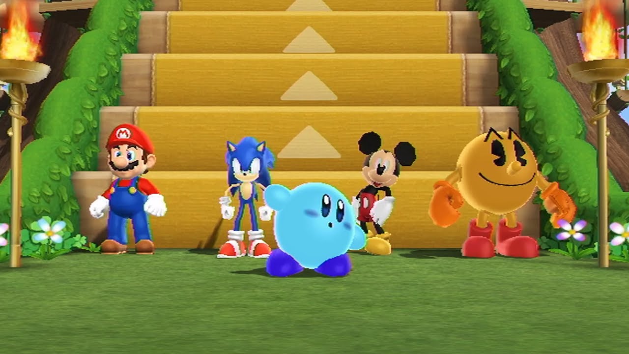 Mario Party 9 Minigames - Mario Vs Sonic Vs Mickey Mouse Vs Pac Man (Master Difficulty)